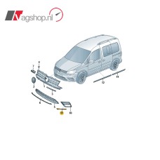 VW Caddy  SA chromen lijst mistlamp rooster 